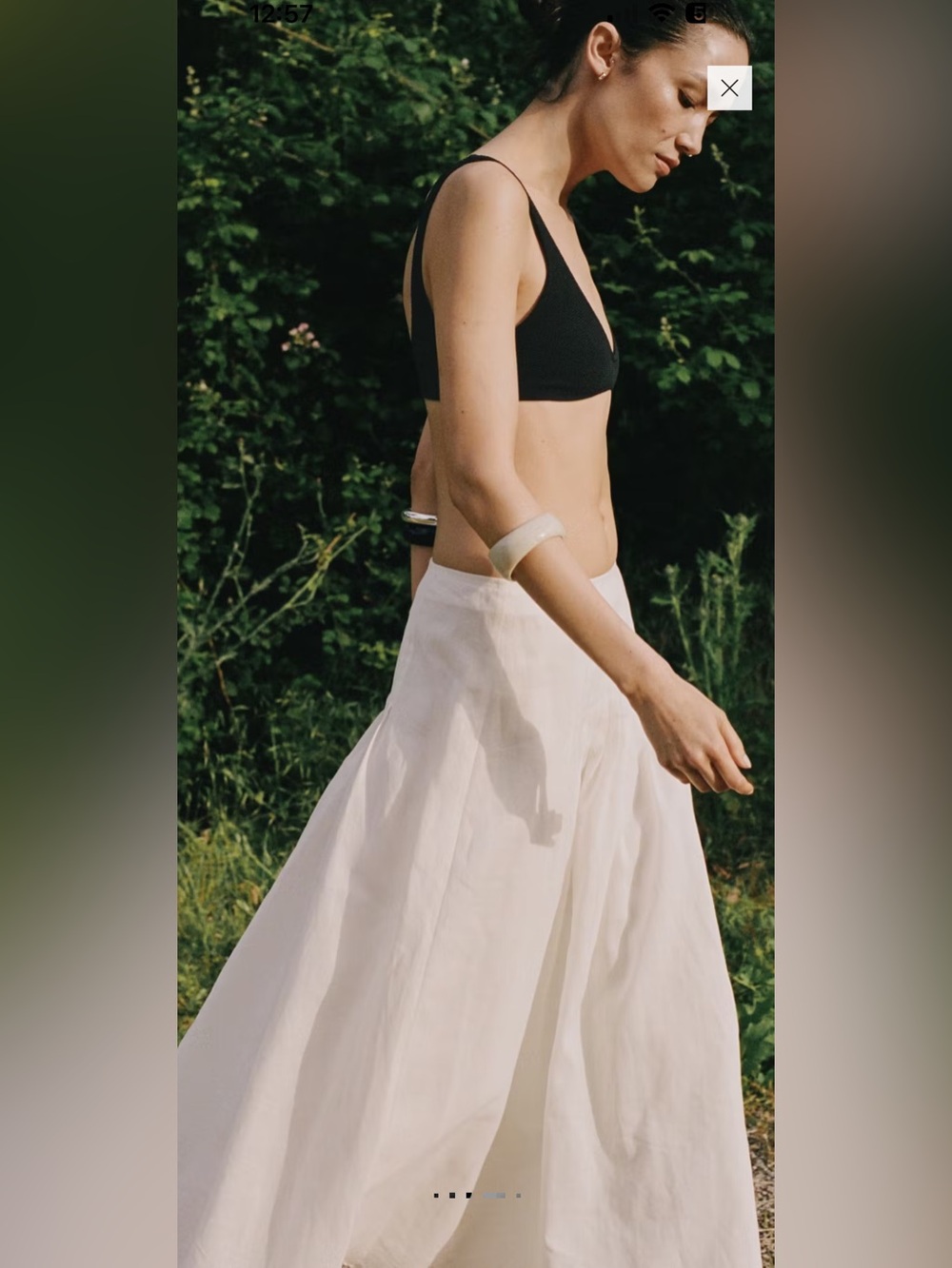 NWT- Mango Ramie Pleated Skirt - Picture 8 of 10